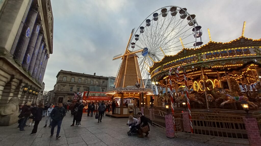 Nottingham Winter Wonderland in daytime.